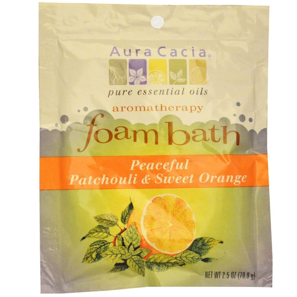 Aura Cacia Espuma de Banho Patchouli & Laranja 70,9g - Relaxamento Profundo