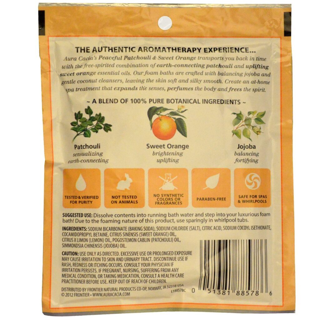 Aura Cacia Espuma de Banho Patchouli & Laranja 70,9g - Relaxamento Profundo - Imagem 2