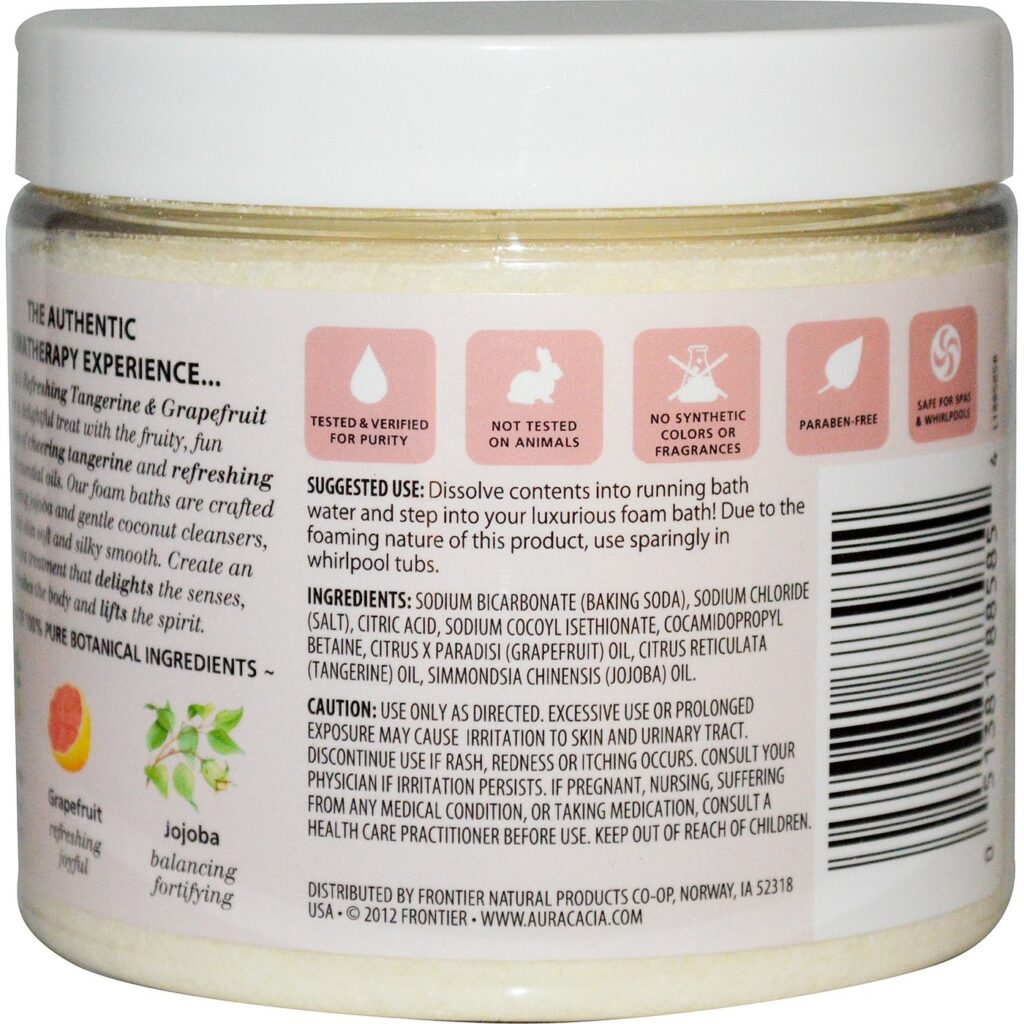 Aura Cacia Espuma de Banho Tang e Grapefruit 397g (14oz) | Pele Radiante e Refrescante - Imagem 2
