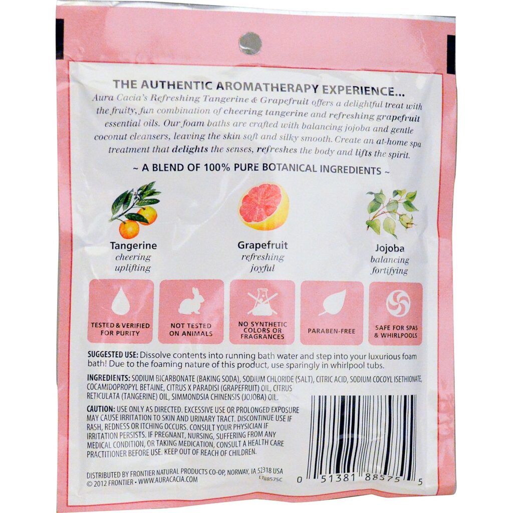 Aura Cacia Espuma de Banho Tangerina & Toranja Refrescante - 70.9 g (2.5 oz) - Imagem 2