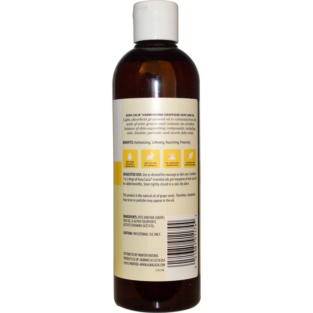 Aura Cacia Óleo de Semente de Uva com Vitamina E 473ml - Puro e Nutritivo - Imagem 2