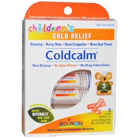 Boiron, Coldcalm® Alívio para o Resfriado Infantil - 2 Tubos com Aprox. 80 Grânulos Solúveis