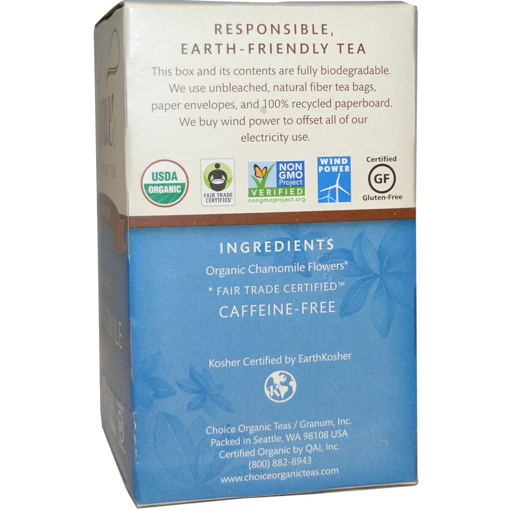 Choice Organic Chá de Camomila Orgânica - 16 Saquinhos de Chá para Relaxamento - Imagem 2