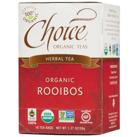 Choice Organic Teas, Chá de Ervas de Rooibos Orgânicos - 16 Saquinhos de chá