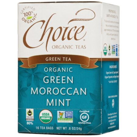 Choice Organic Teas, Chá de Hortelã Marroquino - 16 Saquinhos de Chá