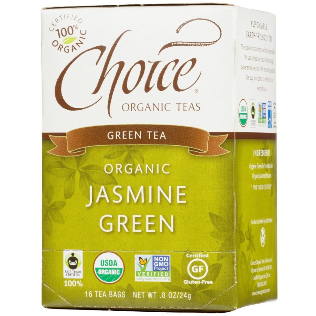 Choice Organic Teas Chá Verde com Jasmim OG2 16 Sachês - Sabor Floral e Antioxidante