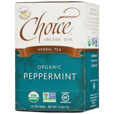 Choice Organic Teas, Chá de Ervas de Hortelã-Pimenta Orgânico - 16 Saquinhos de Chá