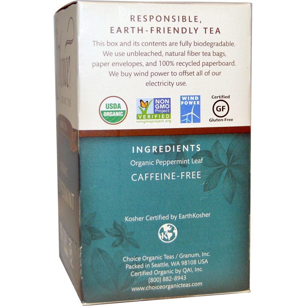 Choice Organic Teas Chá de Hortelã-Pimenta Orgânico 16 Saquinhos - Revigorante Natural - Imagem 2