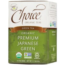 Choice Organic Teas Chá Verde Japonês Premium OG2 - 16 Sachês Orgânicos