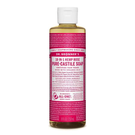 Dr Bronner Rose Pure Castela Soap Rose 8 fl oz