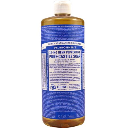 Dr Bronner Hortelã-pimenta Oil Pure Castela Soap Hortelã-pimenta 1/2 galão