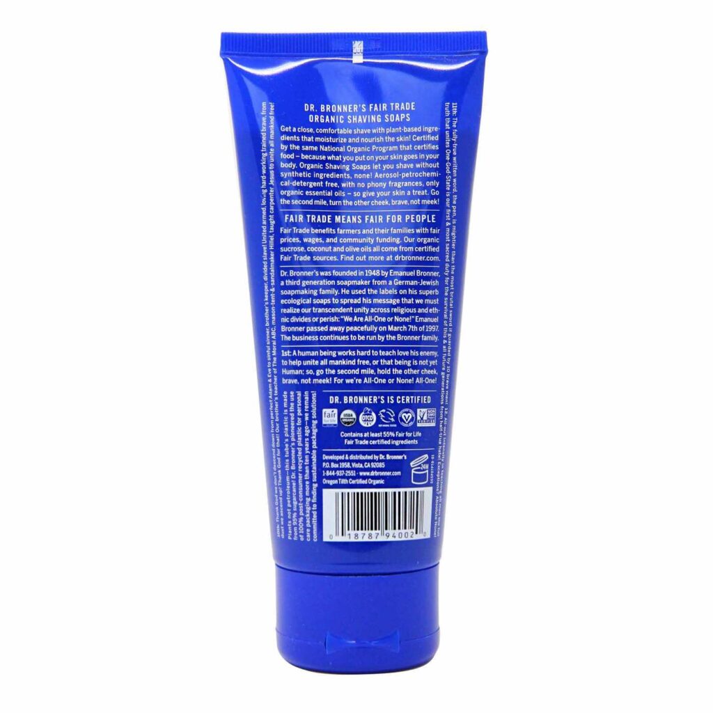 Dr. Bronner's Gel de Barbear Orgânico Hortelã-pimenta 198ml: Refrescância e Conforto Pós-Barba - Imagem 2