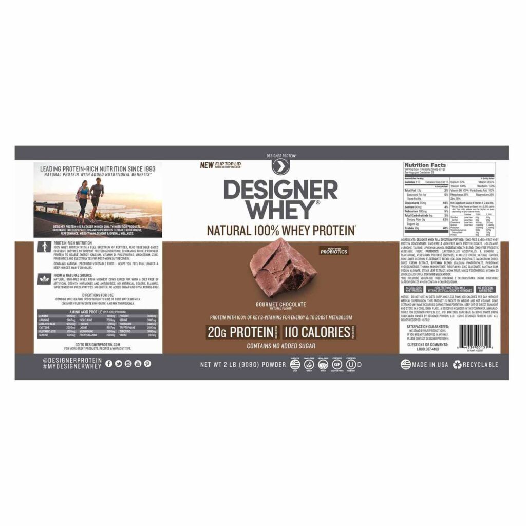 Next Proteins Designer Whey Protein Chocolate 908g - Proteína de Alta Pureza - Imagem 2