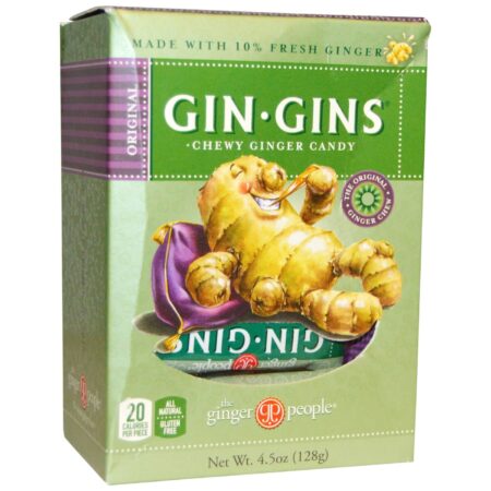 Ginger People Gin-Gins, Bombom (Doce) de Gengibre Mastigável - 128 g (4,5 oz)