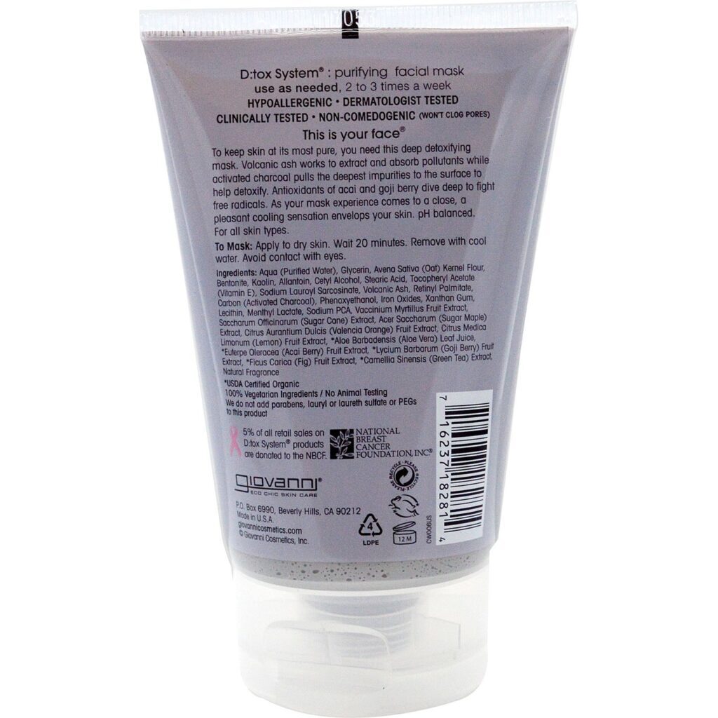 Giovanni Hair Care D:tox Sistema Máscara Facial 113g para Revitalização Capilar Profunda - Imagem 2