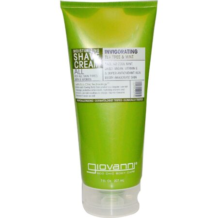 Giovanni Hair Care Products Shave CRM Tea Tree & menta 7 onças