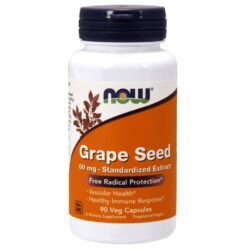 Now Foods Semente de Uva 60 mg com Bioflavonóides - 90 Cápsulas Vegetarianas - Antioxidante Poderoso