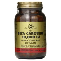 Solgar Beta Caroteno 10.000 UI - 250 Tabletes: Sua Pele e Visão Protegidas