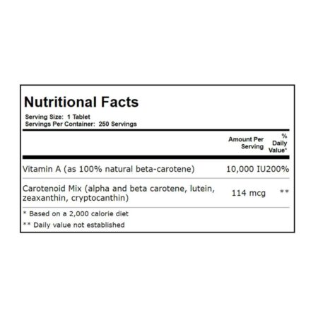 Solgar, Beta Caroteno 10-000 IU - 250 Tabletes - Image 5
