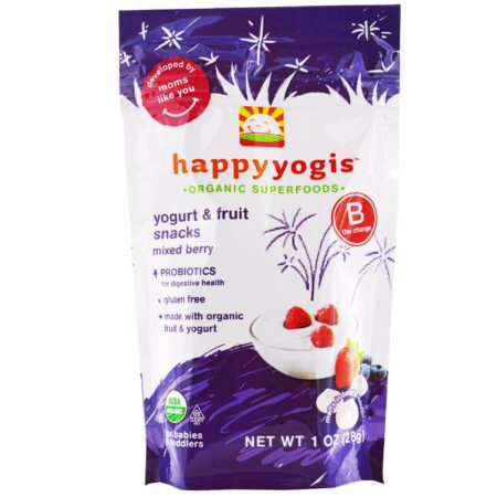 Happy Baby, Happy Yogis™, Sabor Frutas Vermelhas - 8 Pacotes (28 g Cada) 1 oz