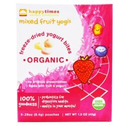 Happy Bebê Fruta Misturada Yogis: Lanchinho Saudável e Divertido para Crianças - 5 Bolsas de 42.5g