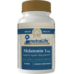 NutraLife Melatonina 1 mg: 240 Tabletes Mastigáveis para Sono Reparador