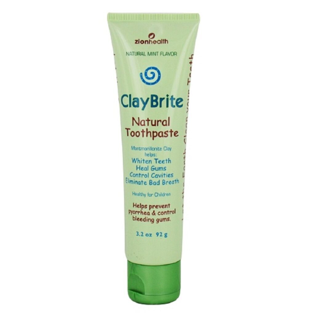 Zion Health ClayBrite Extra Natural Creme Dental, Hortelã - 90.7g (3.2 oz)