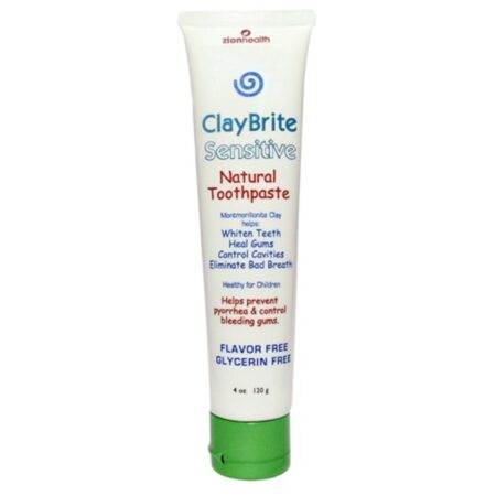 Zion Health, ClayBrite Sensitive - Creme Dental Natural - 120g