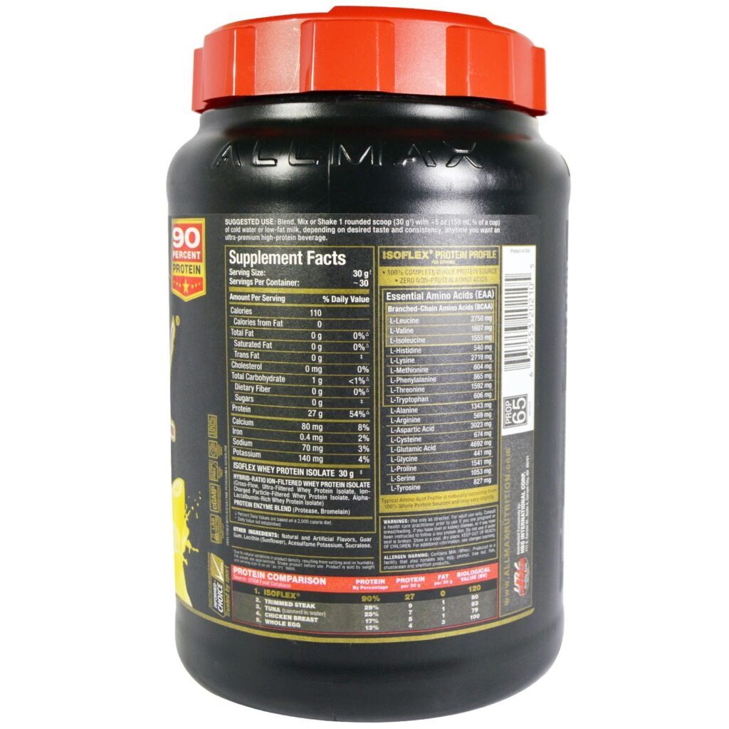 AllMax Nutrition Isoflex Banana 907g - Proteína Isolada Pura para Máxima Performance - Imagem 2