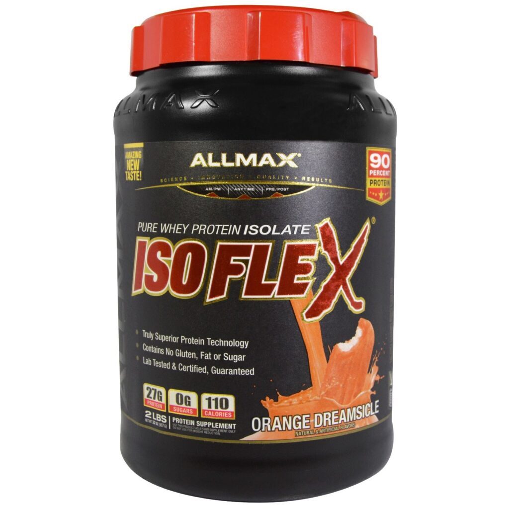 AllMax Nutrition Isoflex Laranja - Whey Protein Isolado Puro 907g