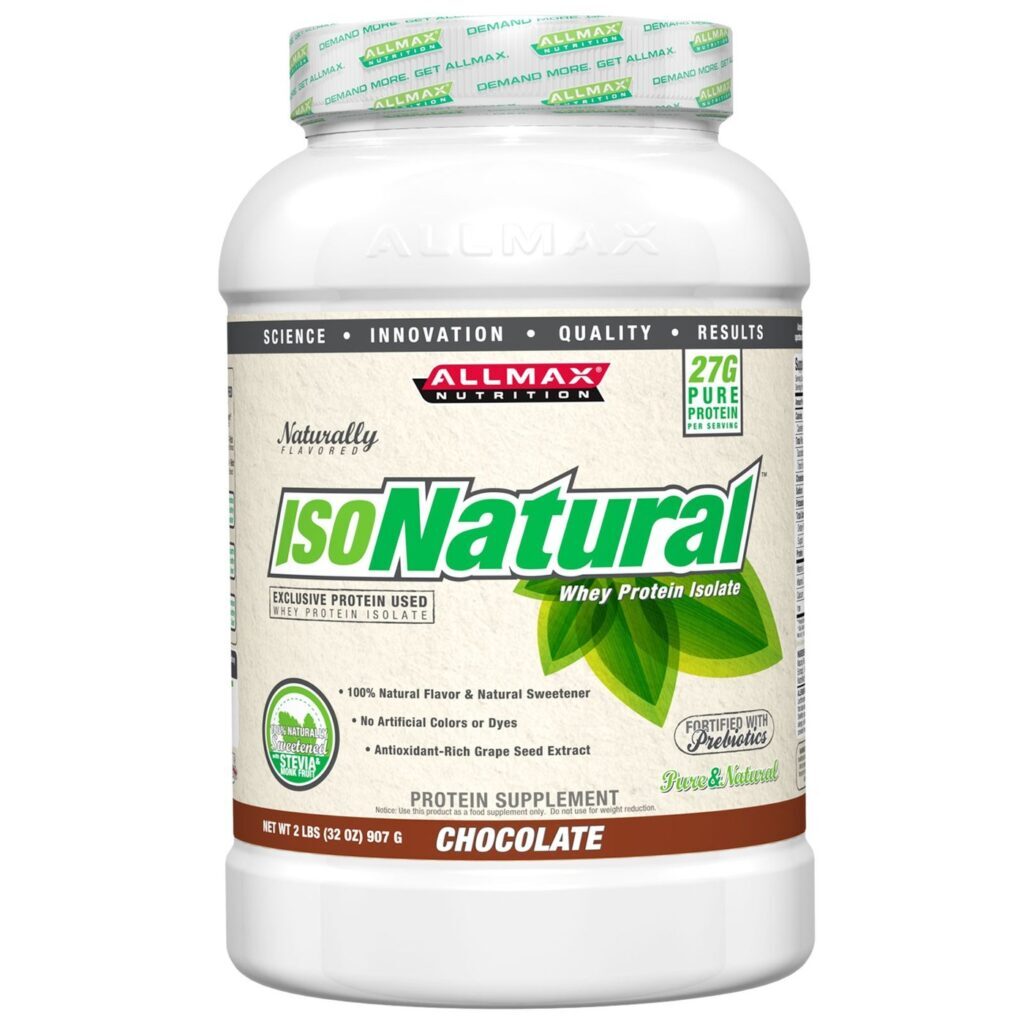 AllMax Nutrition Isonatural, Chocolate - 907g (32 oz) Whey Isolado Puro