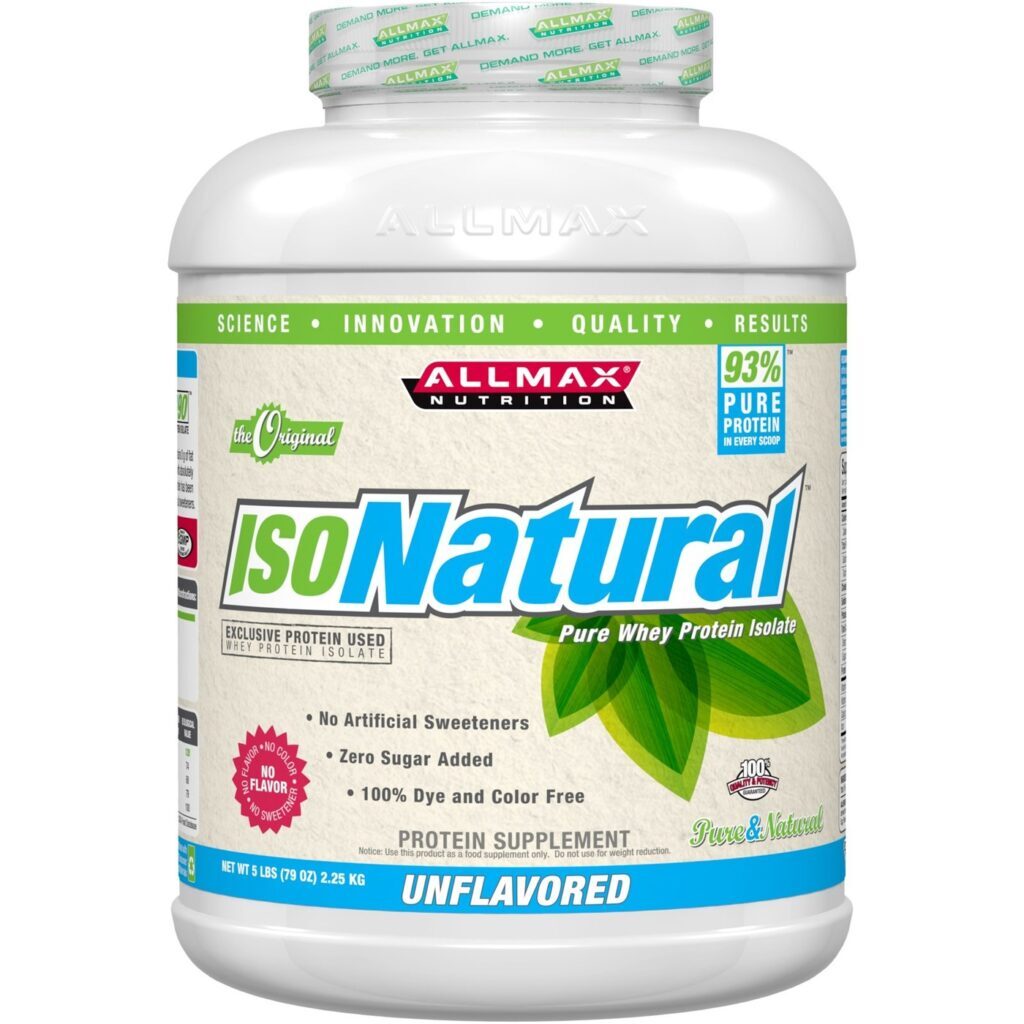 Whey Protein Isolado Isonatural™ AllMax Nutrition Sem Sabor 2.25kg - Pureza e Potência Máxima