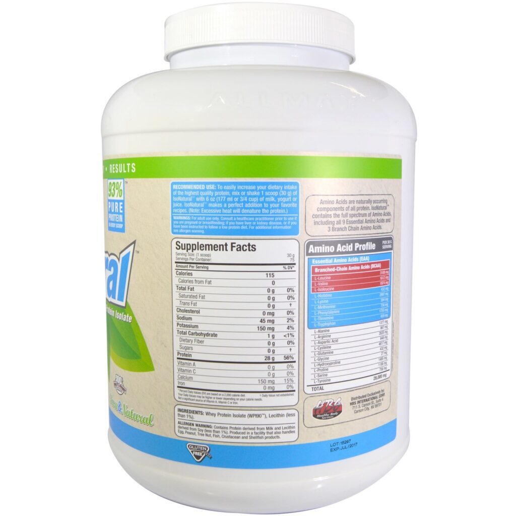 Whey Protein Isolado Isonatural™ AllMax Nutrition Sem Sabor 2.25kg - Pureza e Potência Máxima - Imagem 2