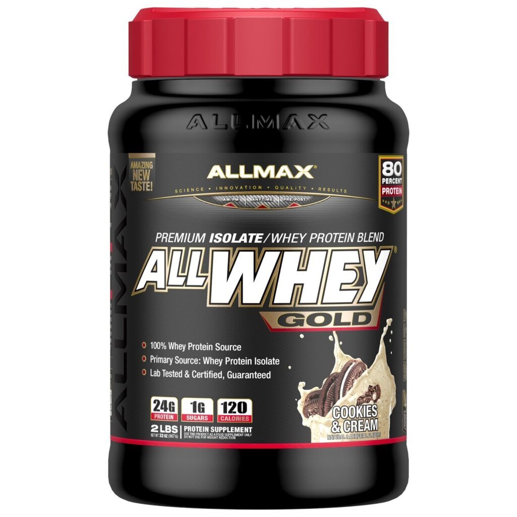 AllMax Nutrition Allwhey Gold Cookies & Cream 907g - Whey Protein Isolado e Concentrado