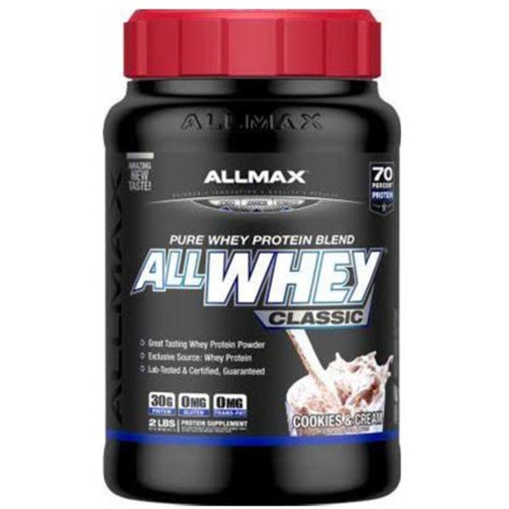 AllMax Nutrition Classic AllWhey Cookies & Cream - 907g: Proteína Pura para Seus Resultados