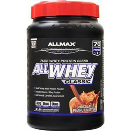 AllMax Nutrition Classic AllWhey, Manteiga de amendoim de chocolate - 32 oz