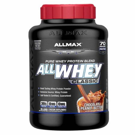 AllMax Nutrition Classic AllWhey, Manteiga de amendoim de chocolate - 80 oz