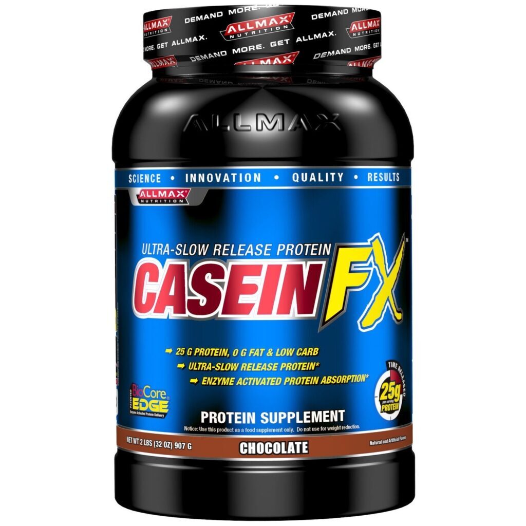 AllMax Nutrition CaseinFX, Chocolate - Proteína de Caseína de Liberação Lenta (1kg)