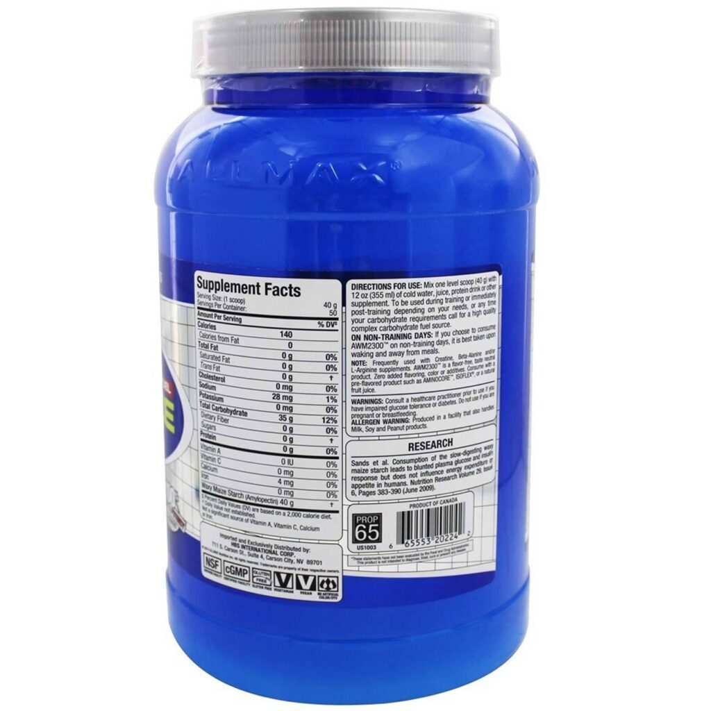 AllMax Nutrition Waxy Maize Sem Sabor 2kg: Energia Pura para Performance Máxima - Imagem 2