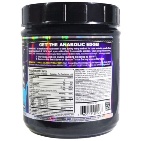 AllMax Nutrition Aminocore BCAA Instantizado Sabor Framboesa Azul - 462g - Imagem 2