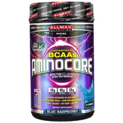 AllMax Nutrition Aminocore BCAA Instantâneo Framboesa Azul 1.2kg - Recuperação e Performance