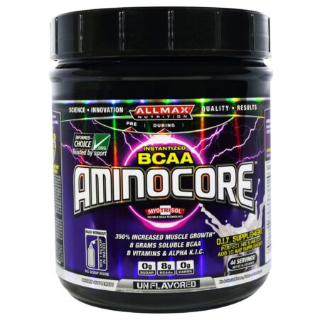 AllMax Nutrition Instantized BCAA Aminocore, Sem sabor - 13.1 oz