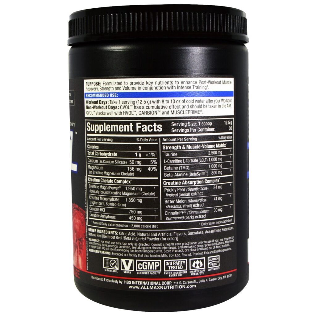 AllMax Nutrition CVOL Kamikaze de Kiwi de Framboesa - 374g: Energia e Foco para Seu Treino - Imagem 2