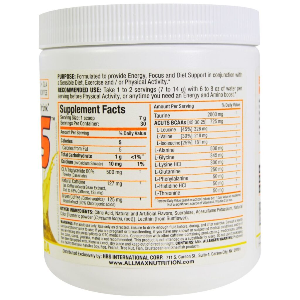 AllMax Nutrition Amino Cuts - Queima de Gordura com Sabor de Pina Colada 210g - Imagem 2