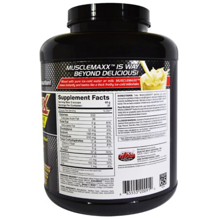 MuscleMaxx High Energia + Muscle Building Proteína, Sonho de baunilha - 80 oz - Image 2