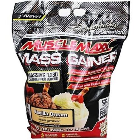 MuscleMaxx, Ganhador de Massa - Sabor Baunilha - 12 lbs