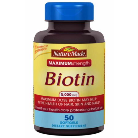 Nature Made Biotin - 5,000 mcg - 50 Cápsulas em Gel