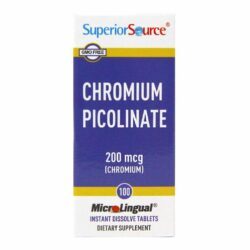 Superior Source Picolinato de Crômio 200 mcg - 100 Comprimidos para Controle Glicêmico