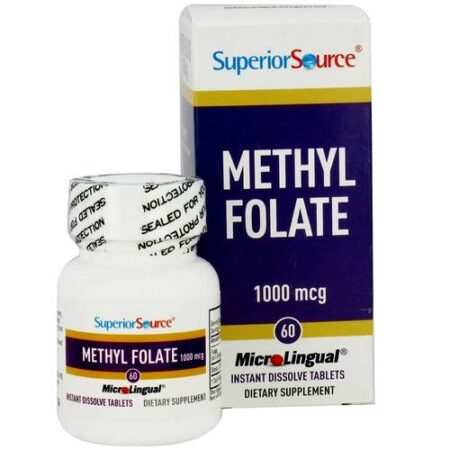 Superior Source, Metil Folato 1,000 mcg - 60 Tabletes