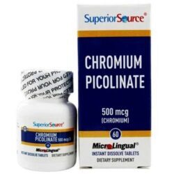 Picolinato de Cromo 500 mcg Superior Source - 60 Tabletes para Controle Glicêmico e Metabolismo